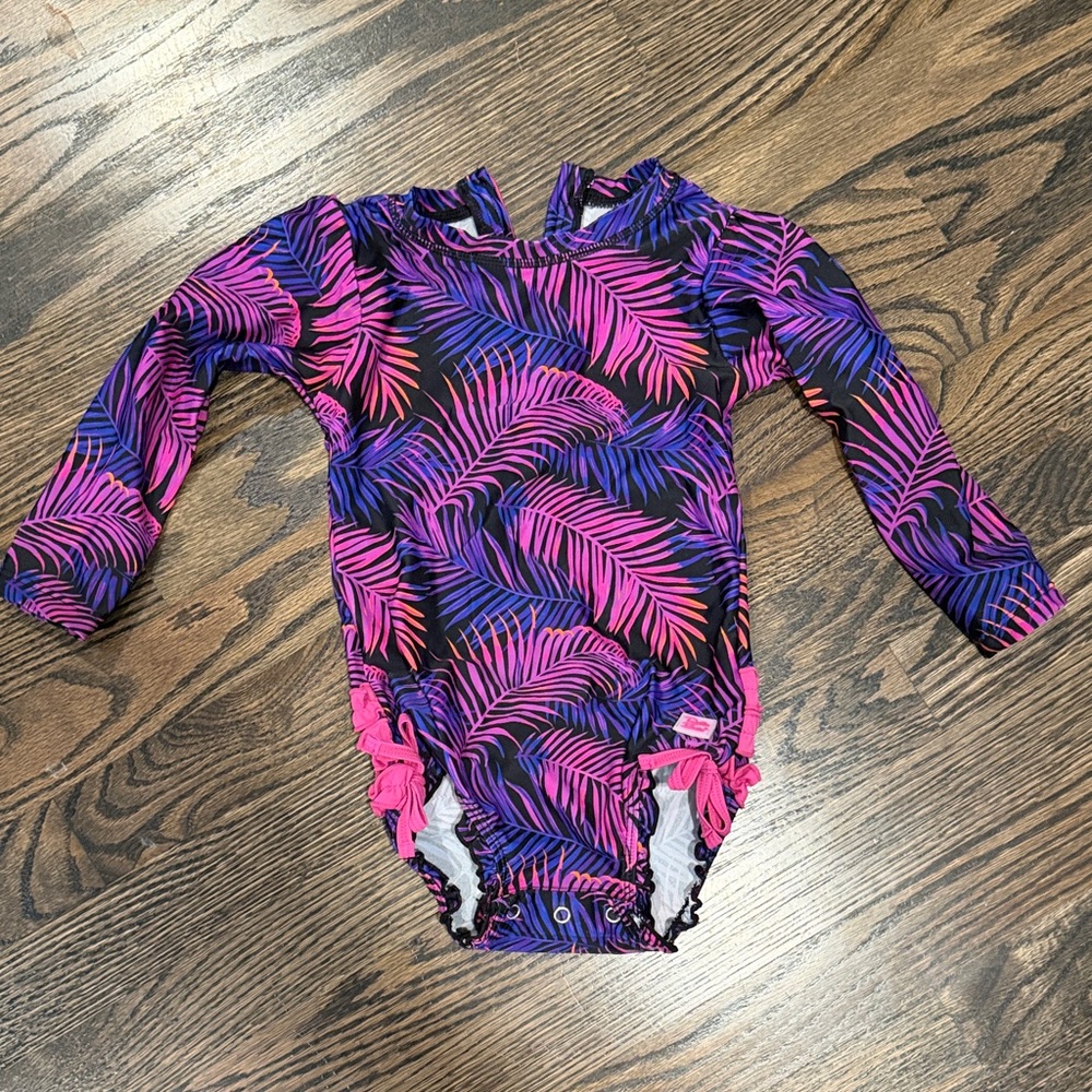 Ruffle Butts Pink and Purple Leaf Bodysuit